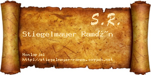 Stiegelmayer Ramón névjegykártya
